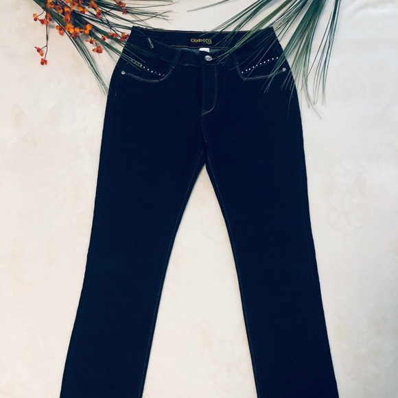 43 ’’ long straight dark blue jean pants. - Picture 2 of 8